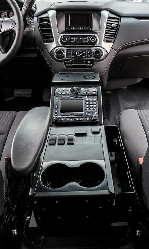 Gamber Johnson Chevrolet Tahoe (2015), Silverado 1500 (2014-2015) and Silverado 2500/3500/HD (2015) Console Box with Internal Cupholder, Armrest and Wiring Chase 7160-0548-03 - Image 2