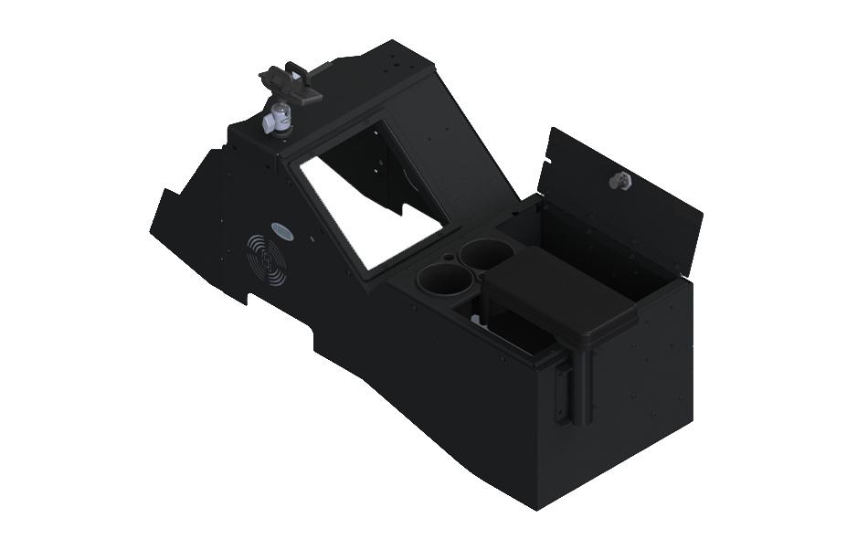 Gamber Johnson 2021+ Ford F-150 Wide Body Console Box Kit with Magnetic Phone Holder, Cup Holder and Rear Armrest 7170-0882-01