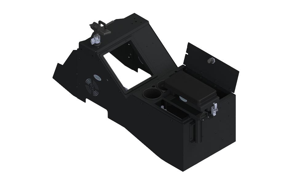 Gamber Johnson 2021+ Ford F-150 Wide Body Console Box Kit with Magnetic Phone Holder, Cup Holder and Printer Armrest 7170-0882-02