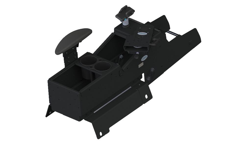 Gamber Johnson 2021+ Chevy Tahoe Standard Width Console Box Kit with Magnetic Phone Holder, Side Armrest, Cup Holder, and Mongoose®-9" Locking Slide Arm with Short Clevis 7170-0893-03
