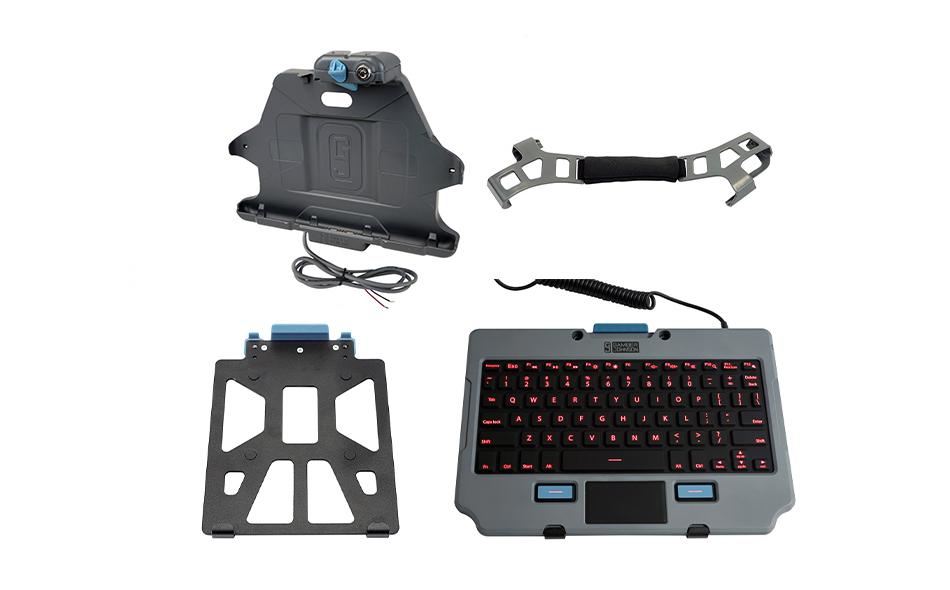 Gamber Johnson Samsung Galaxy Tab Active Pro Docking Station with Hand Strap, Rugged Lite Backlit Keyboard, and Quick Release Keyboard Cradle 7170-0698-02