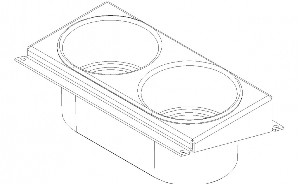Havis Dual Internal 15 Degree Angled Cup Holder C-CUP2-I-A15