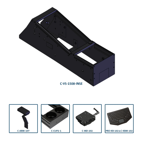 Havis Integrated Control System Mounting and Keyboard Package for Ford Police Interceptor Sedan ICS-PKG-F01-D12-12
