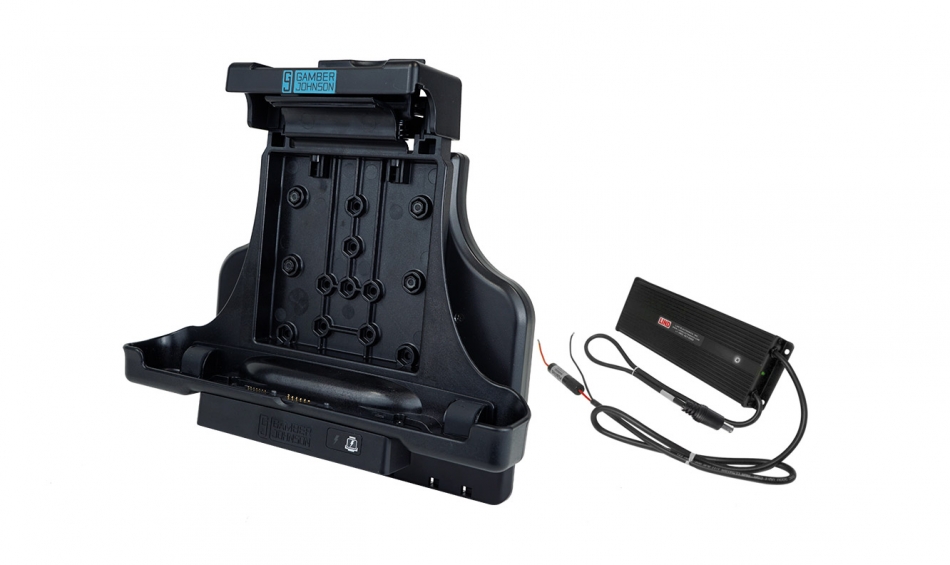 Gamber Johnson Zebra L10 Android Tablet Vehicle Docking Station (No RF) with LIND 72-110V Material Handling Isolated Power Adapter 7170-0807