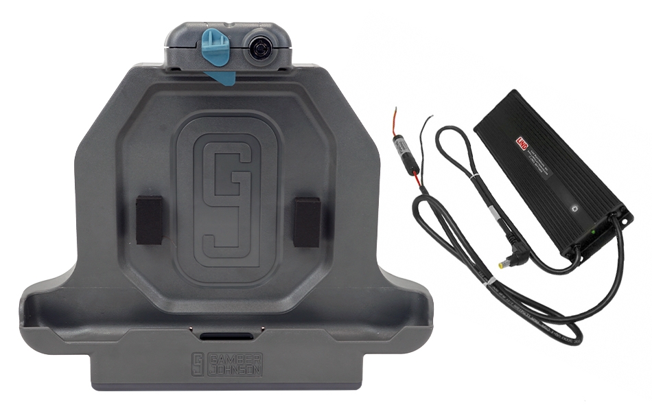 Gamber Johnson Zebra ET51/56 10" SLIM Charging Cradle w/External LIND 12-32 VDC Isolated Power Adapter 7170-0873-12