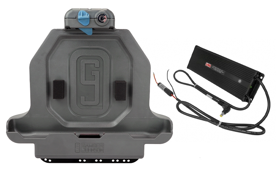 Gamber Johnson Zebra ET51/56 10" SLIM Full Port Replication Docking Station w/External LIND 12-32 VDC Isolated Power Adapter 7170-0874-12