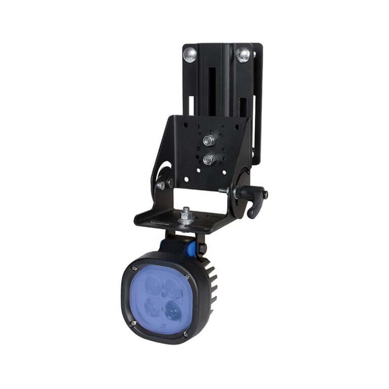 Gamber Johnson Forklift Mount: Single Light Bracket with Clam Shell and TYRI BluePoint Safety Light 7170-0505
