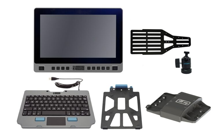 Gamber-Johnson Gamber-Johnson Heads Up Kit w/GJ Touch Screen and Backlit Keyboard. KIT Includes 13.3" Touch Screen(7160-1451-00), Rugged USB Hub (7160-1393-00), Rugged Lite Backlit Keyboard (7160-1683-00) and Rugged Lite QR KB Cradle (7160-1470-00), smartphone cradle bracket (18540), and smartphone articulating mount (7110-1237). Purchase Heads-Up Charging Cradle separately. (7170-0757-04)