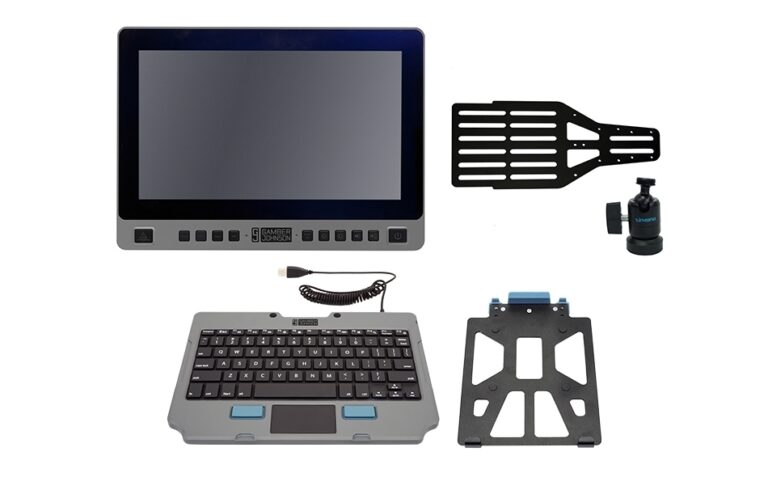 Gamber-Johnson Gamber-Johnson Heads Up Kit - No USB Hub. Kit Includes (18540) Heads Up Smartphone Cradle Bracket (7110-1237) Heads Up Articulating Mount (7160-1451-00) 13.3 inch Touch-screen (7160-1683-00) GJ Rugged Lite Backlit Keyboard (7160-1470-00) Lite Keyboard Cradle. Purchase Heads-Up Charging Cradle separately. (7170-0757-05)