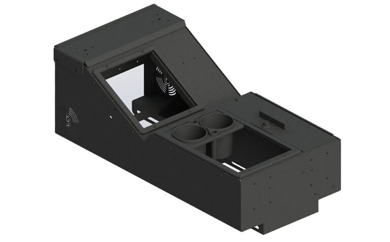 Gamber-Johnson Universal Wide Body Console Box Kit with Locking Storage and Cup Holder (7170-1006-00)