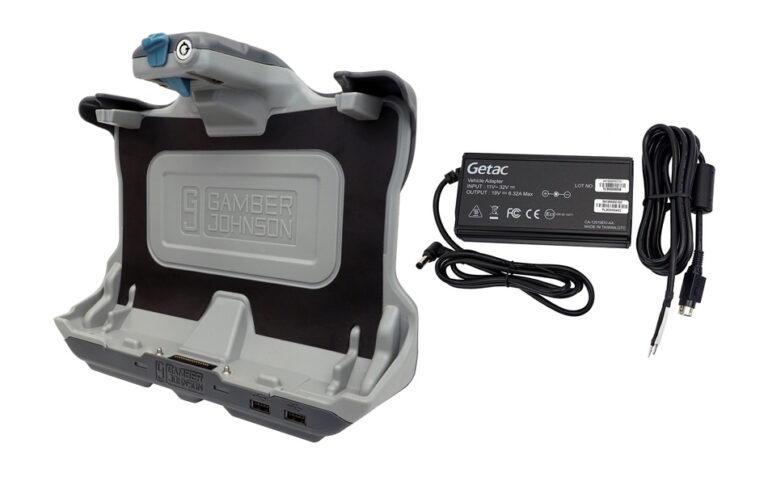 Gamber-Johnson Getac UX10 Tablet Docking Station (NO RF) with Getac 120W Auto Power Adapter; Bare Wire Lead (7170-0999)