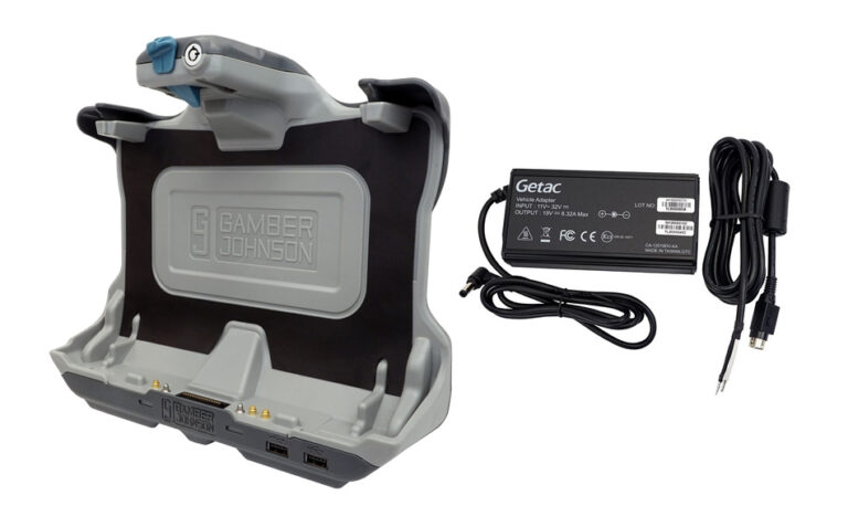 Gamber-Johnson Getac UX10 Tablet Docking Station (TRI RF) with Getac 120W Auto Power Adapter, Bare Wire Lead (7170-1000)