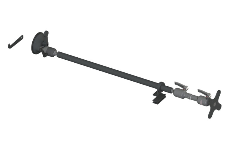 Gamber-Johnson Suction Cup Mount with Dash Support and Dog-Bone With VESA 75mm Mounting Plate (7170-0942-01)