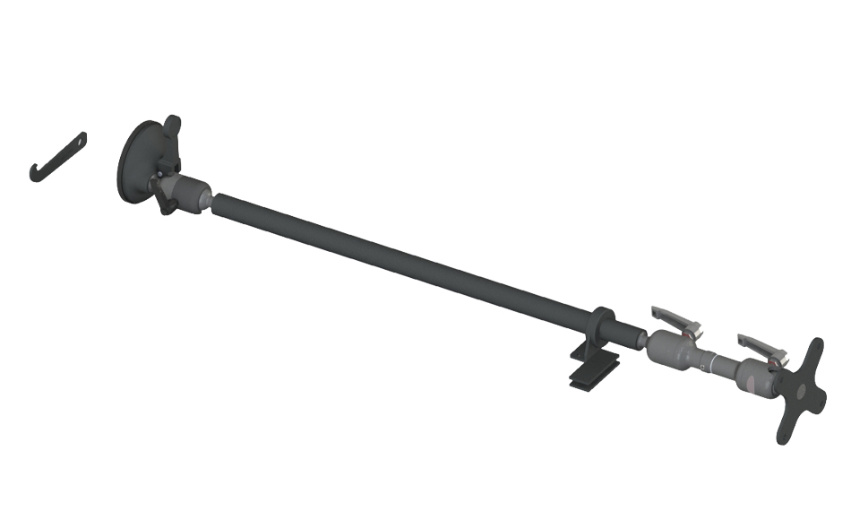 Gamber-Johnson Suction Cup Mount with Dash Support and Dog-Bone With VESA 75mm Mounting Plate (7170-0942-01)