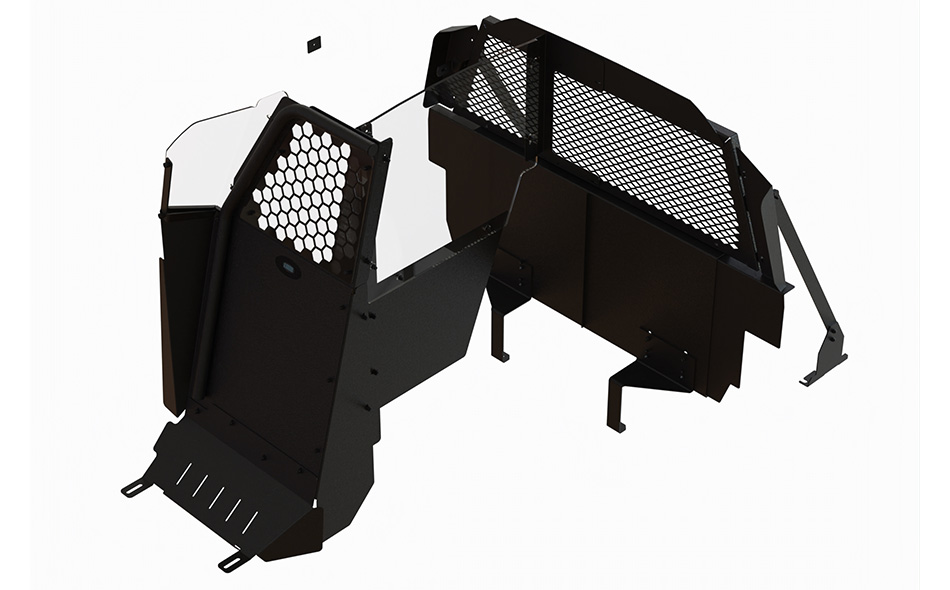 Gamber-Johnson 2020+ Ford Police Interceptor Utility Single Cell Prisoner Partition for OEM with Steel Mesh Cargo Partition (7170-0982-02)
