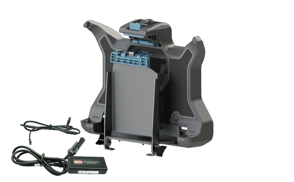 Gamber-Johnson Dell Latitude 7230 Rugged Extreme Tablet Keyboard Vehicle Cradle (No electronics) - NO RF with Lind Auto Power Adapter (7170-1002) - Image 2