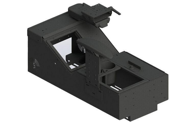 Gamber-Johnson Universal Wide Body Console Box Kit with Locking Storage, Cup Holder, Side Arm Rest and 9" Mongoose XLE (7170-1006-02)