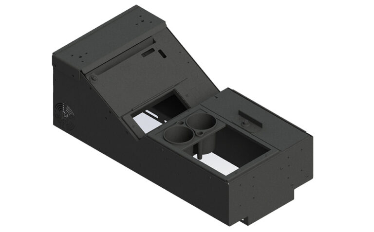 Gamber-Johnson Universal Wide Body Console Box Kit with Printer Mount, Locking Storage and Cup Holder (7170-1006-03)