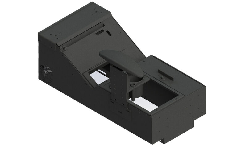 Gamber-Johnson Universal Wide Body Console Box Kit with Printer Mount, Locking Storage, Cup Holder and Side Arm Rest (7170-1006-04)