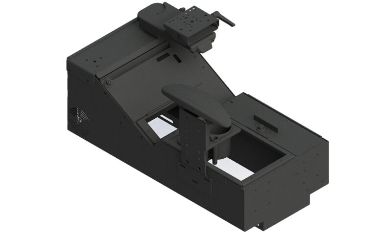 Gamber-Johnson Universal Wide Body Console Box Kit with Printer Mount, Locking Storage, Cup Holder, Side Arm Rest and 9" Mongoose XLE (7170-1006-05)