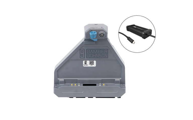Gamber-Johnson Getac ZX80 Tablet Cradle (TRI RF) with 11-16V LIND USB-C Auto Power Adapter (7170-1089-03)