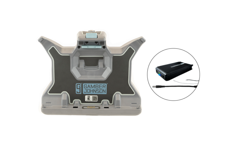 Gamber-Johnson Dell Latitude 7230 Rugged Extreme Tablet Vehicle Docking Station, Full Port – NO RF with Lind 120W Auto Power Adapter (7170-1118-10)