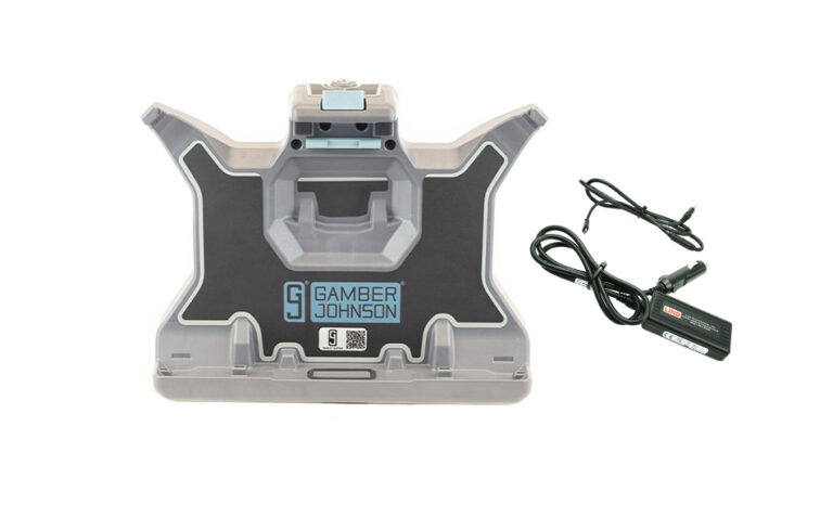 Gamber-Johnson Dell Latitude 7230 Rugged Extreme Tablet Vehicle Cradle (No electronics) - NO RF with Lind Auto Power Adapter (7170-0992-00)
