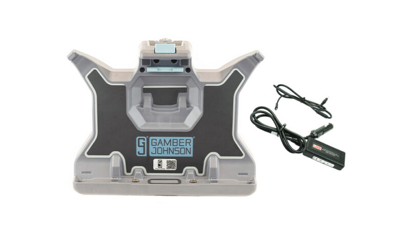 Gamber-Johnson Dell Latitude 7230 Rugged Extreme Tablet Vehicle Cradle (No electronics) - QUAD RF with Lind Auto Power Adapter (7170-0992-04)